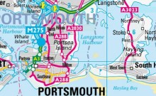 Map of Portsmouth, Southsea and Hayling Island