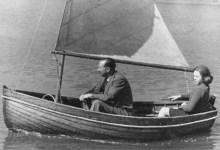 Nevil and Shirley in the family's dinghy