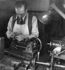 Shute working in his Pond Head workshop