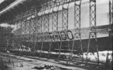 R100 in the double hangar at Howden